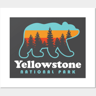 Yellowstone National Park Bear Retro Posters and Art